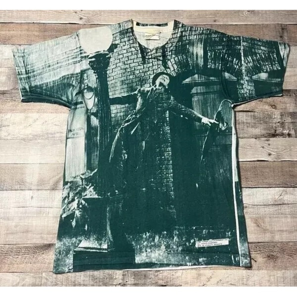 Singing In The Rain Shirt Medium Vintage Green AOP Stanley DeSantis Collection